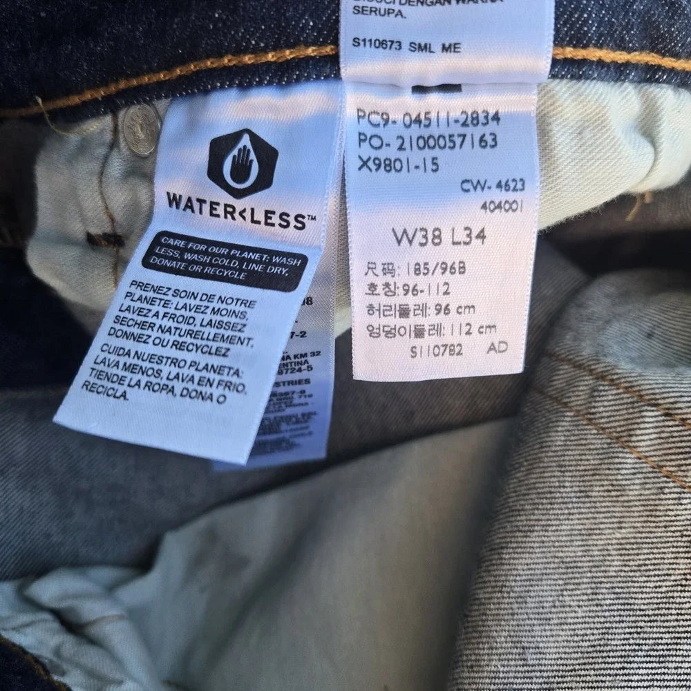 Levi's 511 Jeans Men 38x34 Slim‎ Fit Low Rise Stretch Denim Blue Dark Wash NWT